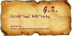 Gilányi Károly névjegykártya