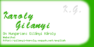 karoly gilanyi business card