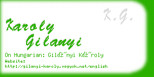karoly gilanyi business card